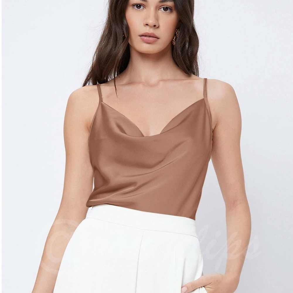 Glamorous Cowl Neck Spaghetti Straps Camisole Top